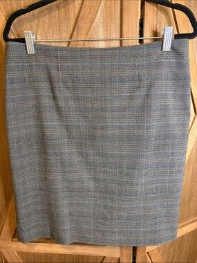 RW&CO. AVA-21" Gray Plaid Pencil Skirt Stretch Lining Preppy Academia SIZE 10